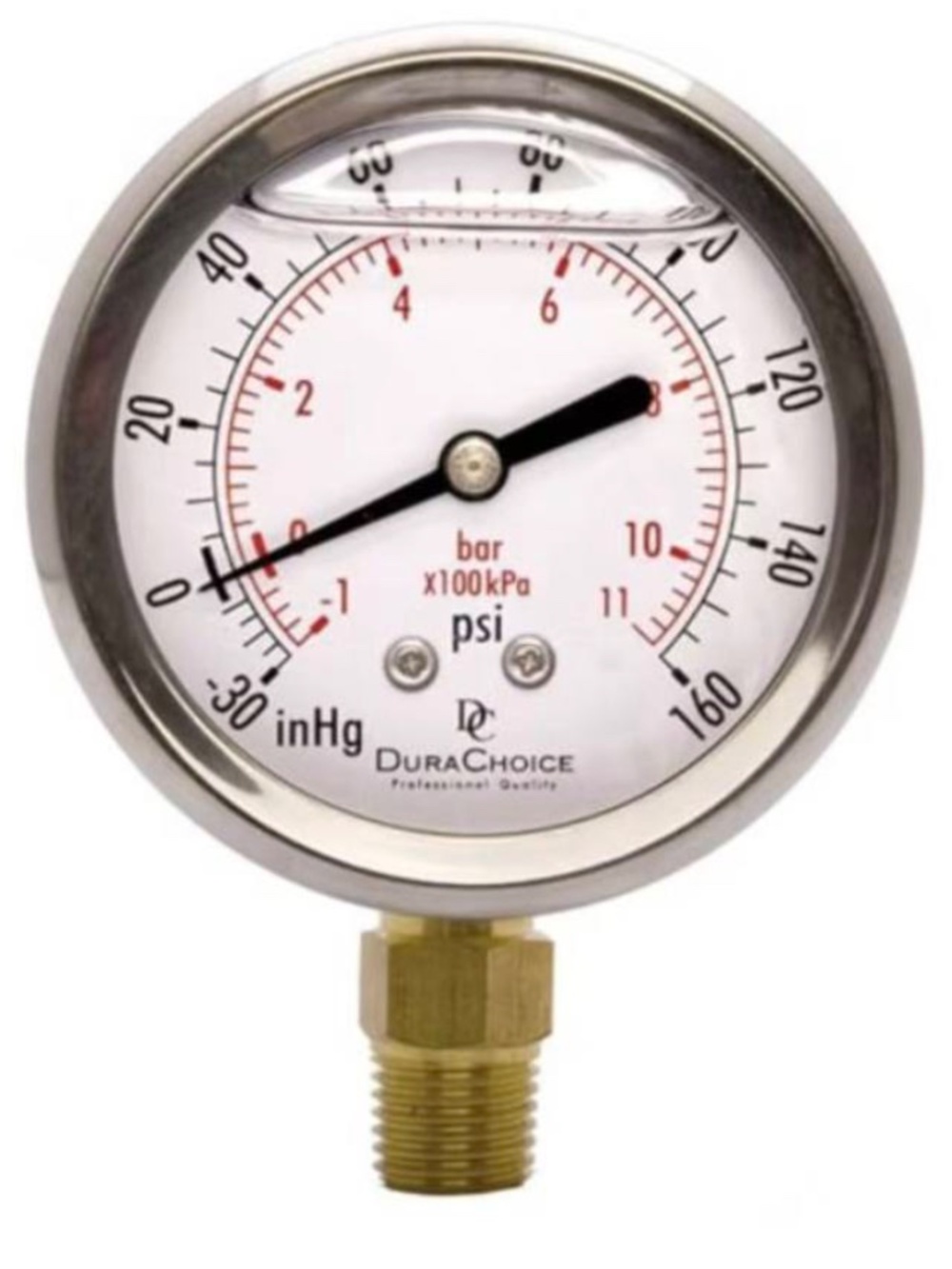 Vacuum Pressure Gauge 2 in 1 Dual Scale Oil Filled 1/4" Retail $30+ Tax